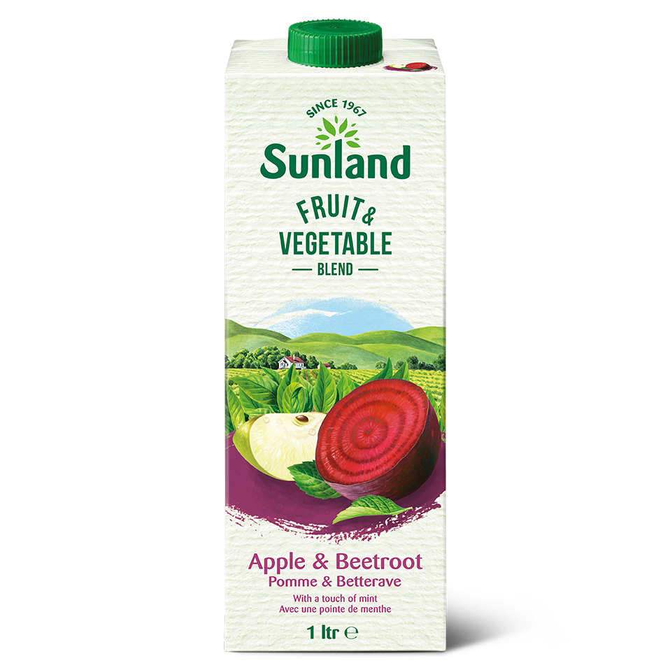 Mélange pommes-betteraves, avec pointe de menthe brique de 1L